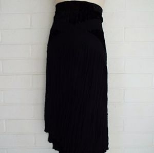 Alberto Makali 14 black velvet crepe crinkle skirt